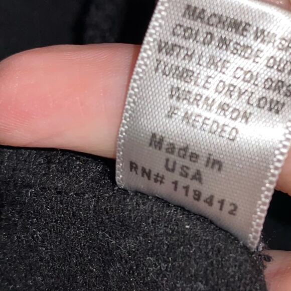 MONROW $134 Stud Sleeve Super Soft Black Sweatshirt MED EUC - Picture 7 of 9